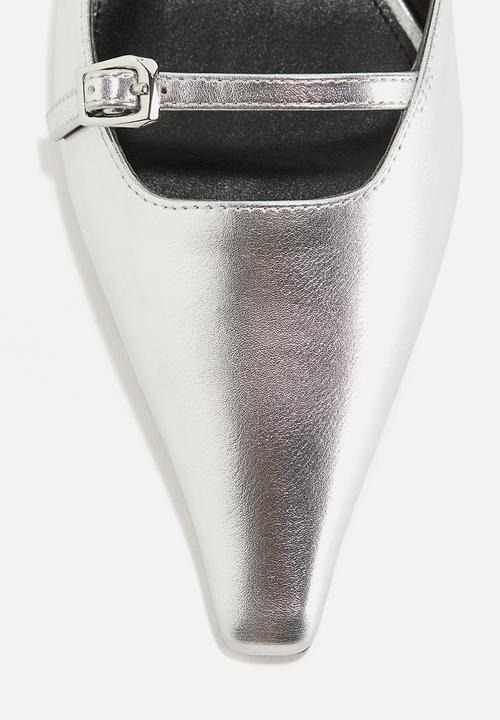 H&M - Pointed heeled sandals - silver-coloured