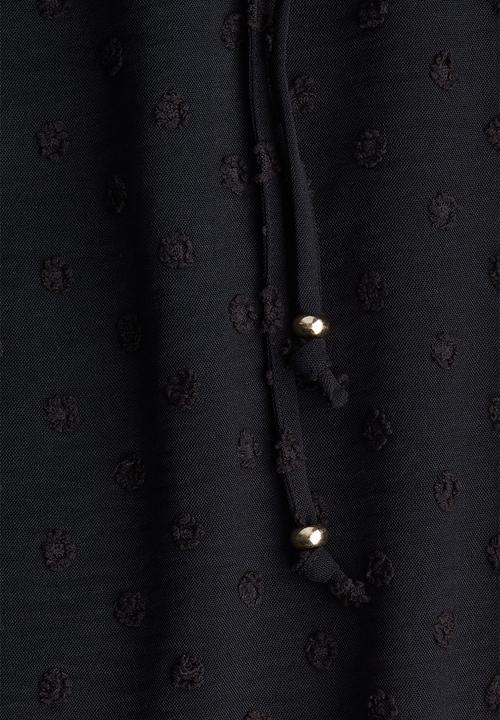H&M - Plumeti drawstring trousers - black