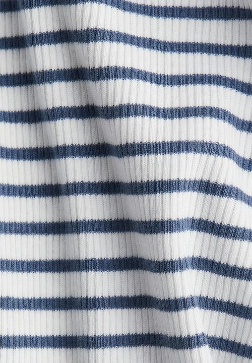 H&M - Ribbed vest top - blue/striped