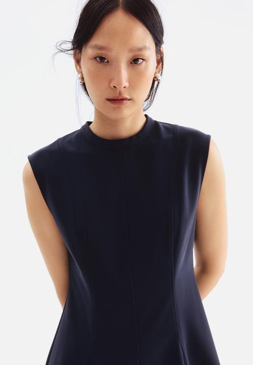 H&M - Flared-skirt mini dress - navy blue