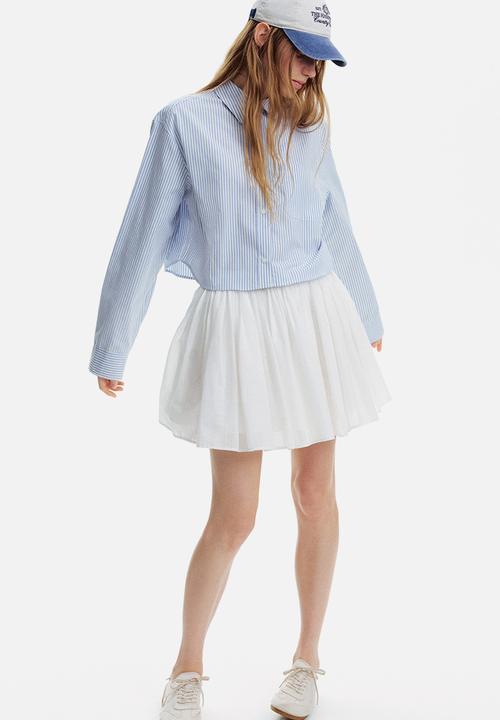 H&M - Cropped cotton shirt - blue striped