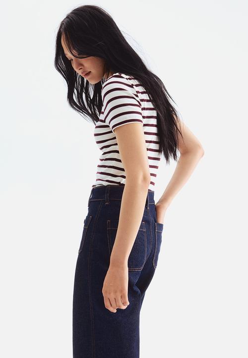 H&M - Wide high ankle jeans - dark denim blue