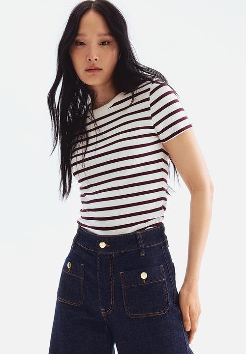 H&M - Wide high ankle jeans - dark denim blue