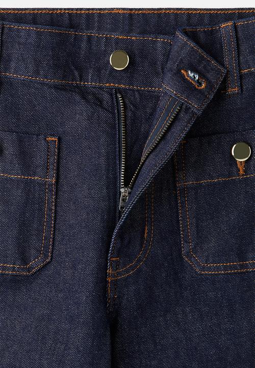 H&M - Wide high ankle jeans - dark denim blue