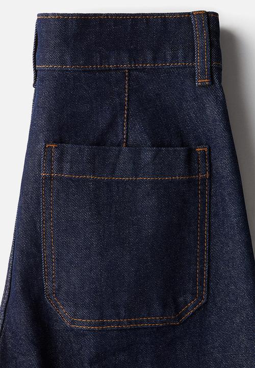 H&M - Wide high ankle jeans - dark denim blue