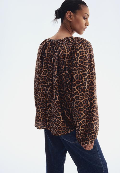 H&M - Oversized blouse - beige leopard print