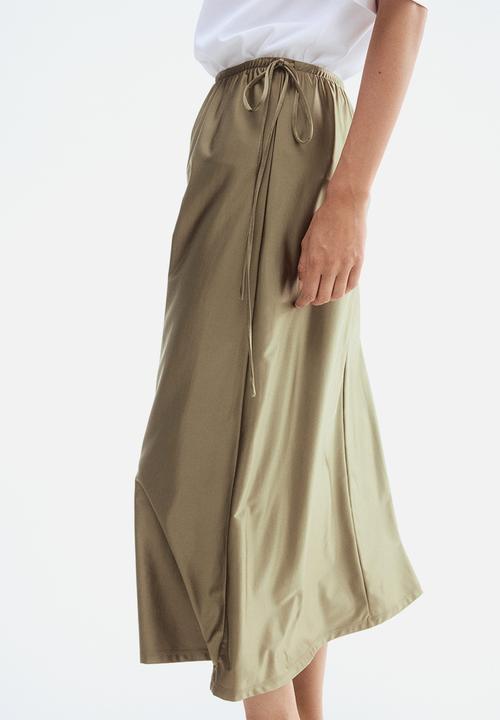 H&M - Drawstring-detail skirt - khaki green