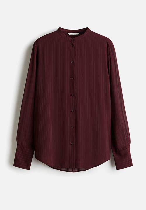 H&M - Sheer blouse - burgundy