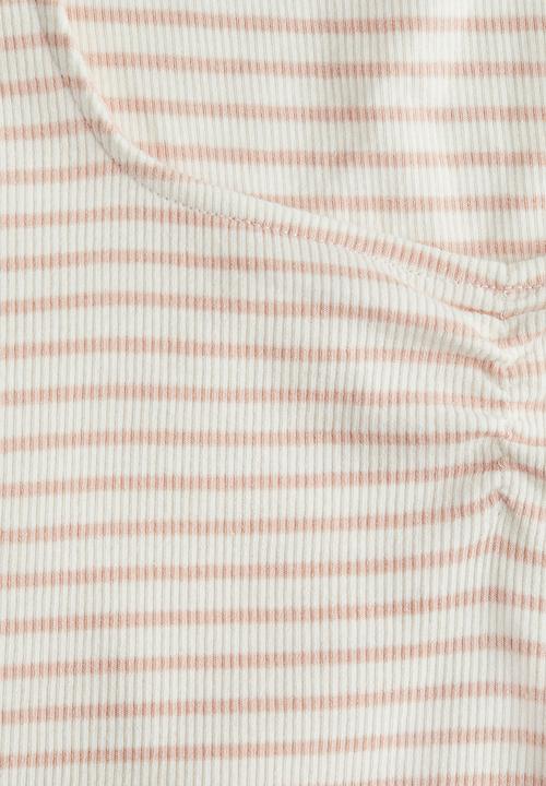 H&M - Ribbed t-shirt - peach pink striped
