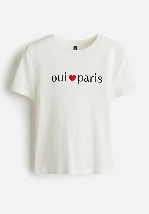 H&M - Cotton t-shirt - white oui paris