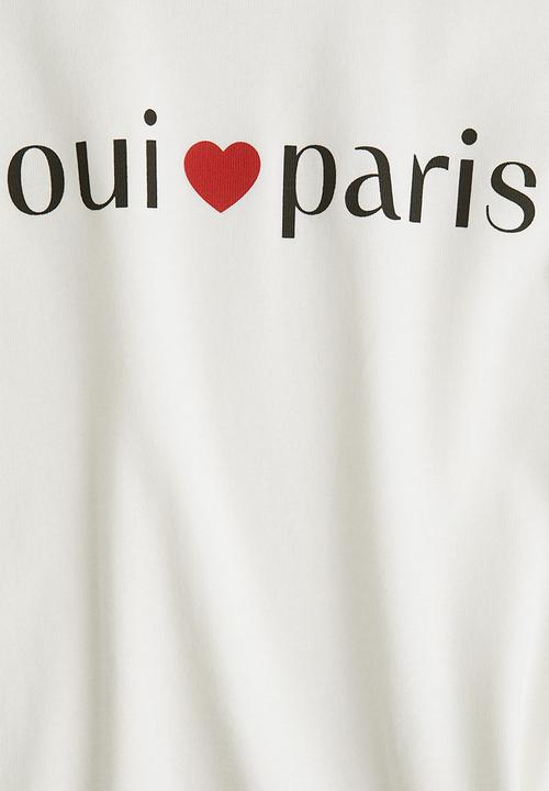 H&M - Cotton t-shirt - white oui paris
