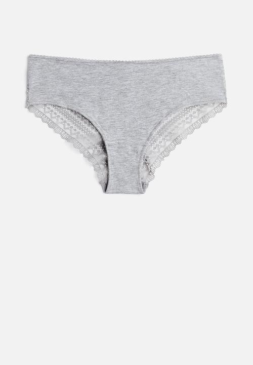H&M - 3 pack cotton and lace hipster briefs - multi