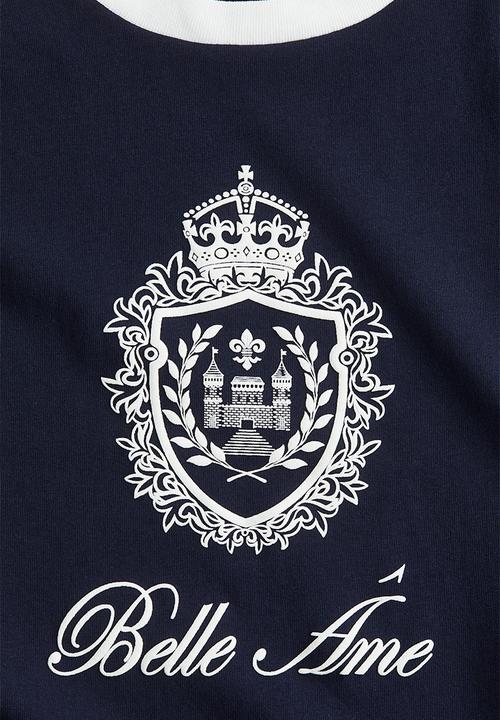 H&M - Cotton t-shirt - navy blue belle âme