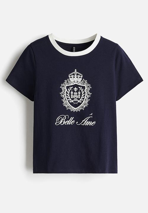 H&M - Cotton t-shirt - navy blue belle âme