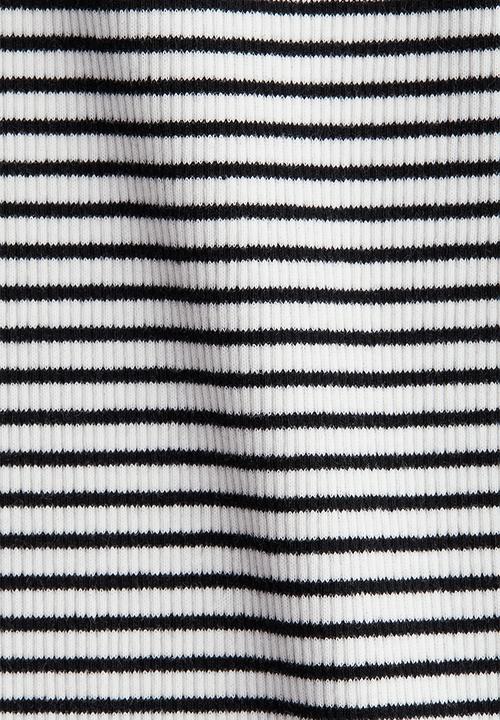 H&M - Ribbed boat-neck top - white & black striped 
