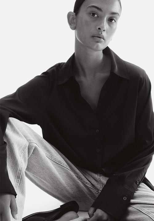 H&M - V-neck blouse - navy blue