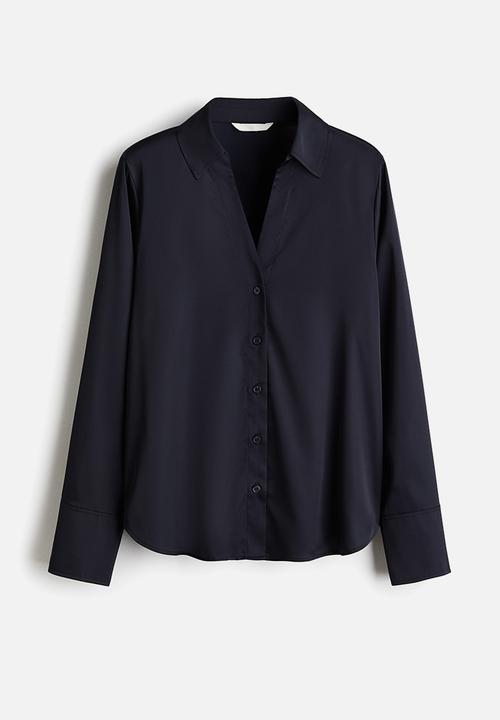H&M - V-neck blouse - navy blue
