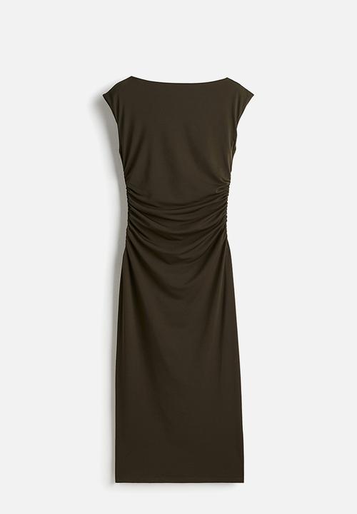 H&M - Cap-sleeved dress - dark green