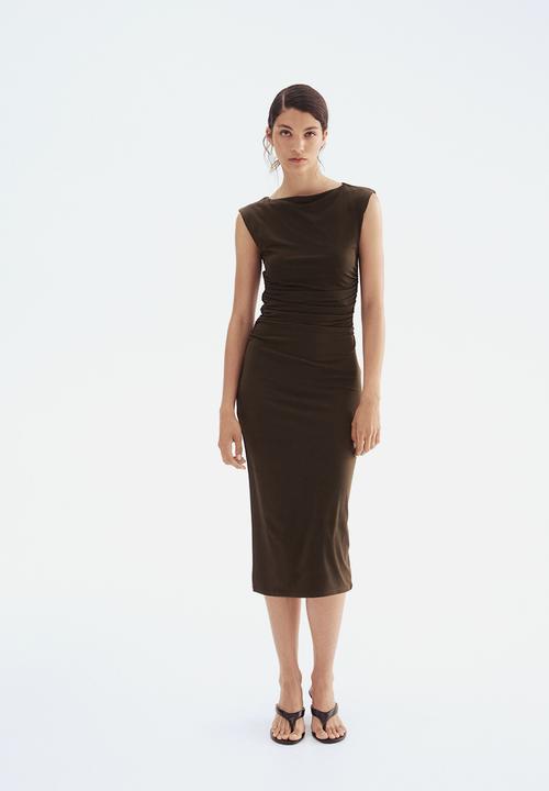 H&M - Cap-sleeved dress - dark green