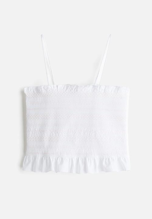 H&M - Smocked strappy top - white