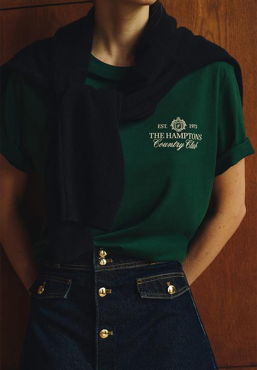 H&M - Printed t-shirt - green/the hamptons