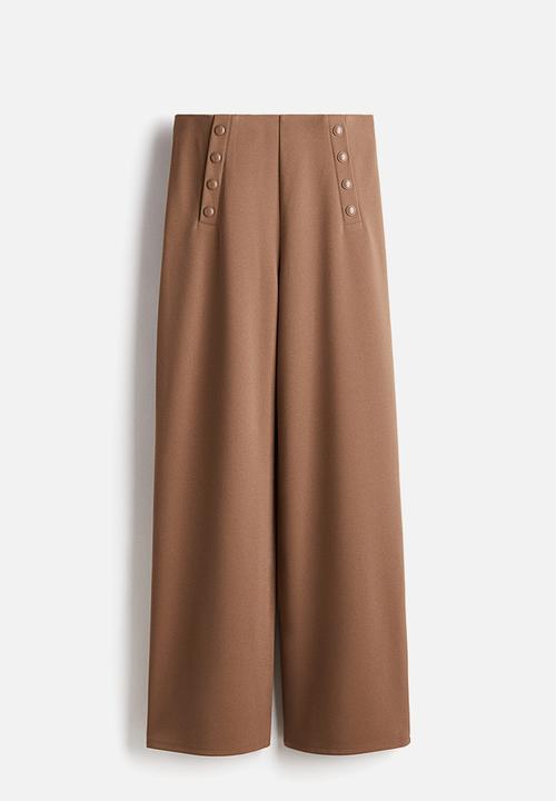 H&M - Button-front trousers - brown
