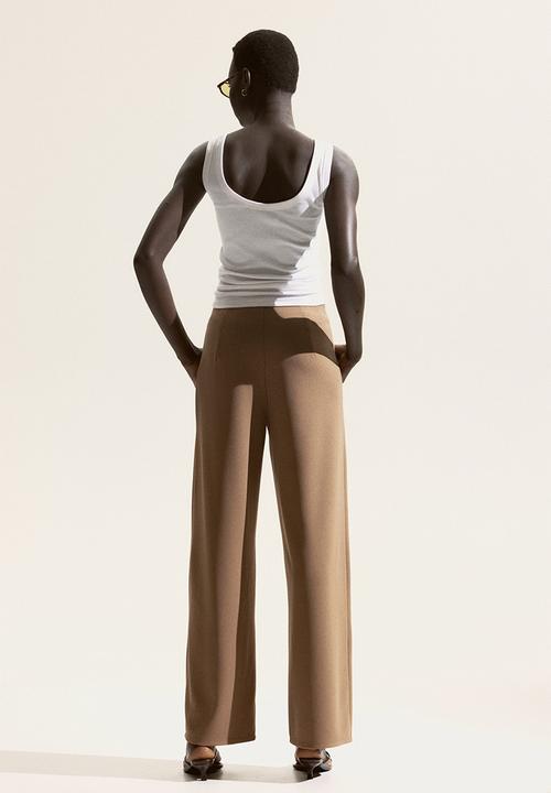 H&M - Button-front trousers - brown