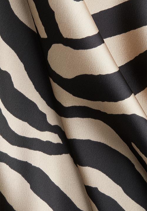 H&M - Midi skirt - light beige zebra print