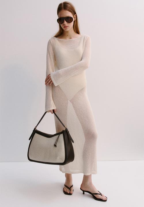 H&M - Shoulder bag - light beige & black