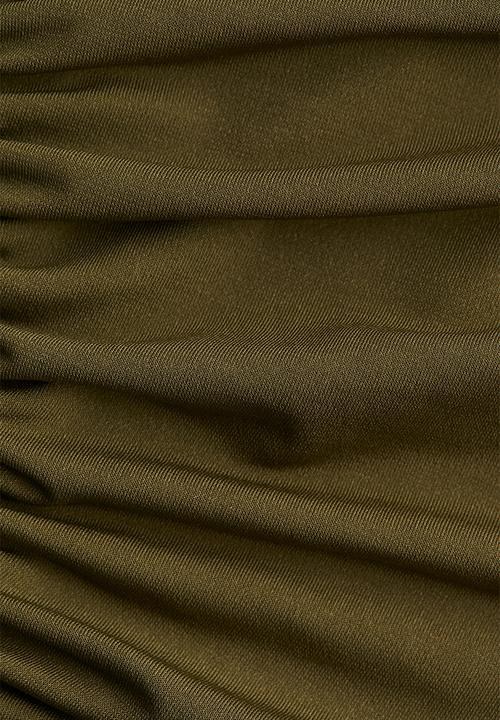 H&M - Draped top - dark khaki  green