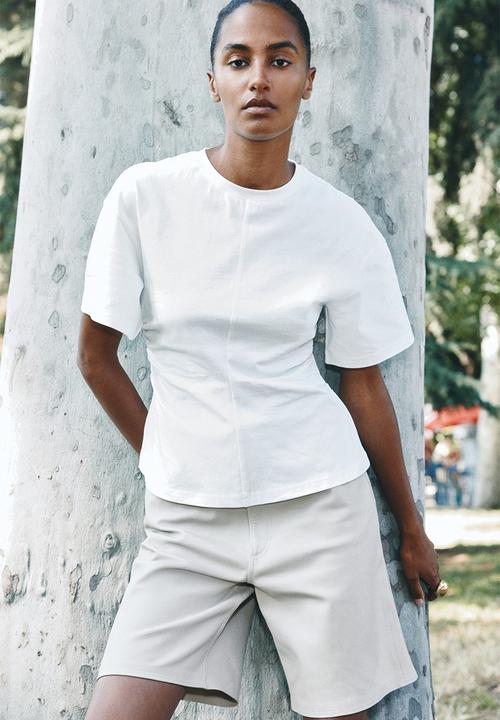 H&M - Waisted t-shirt - white