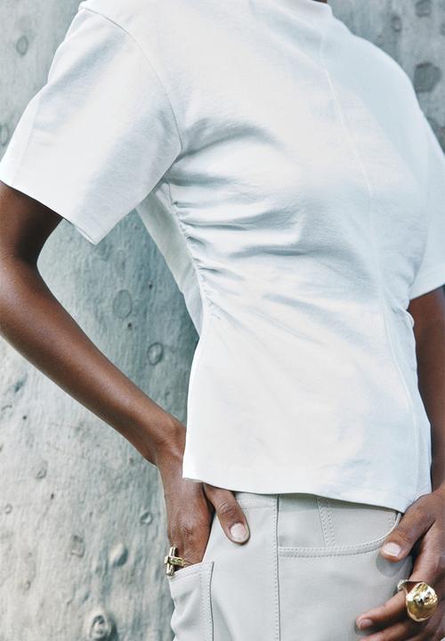 H&M - Waisted t-shirt - white