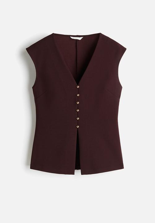H&M - Interlock waistcoat - burgundy