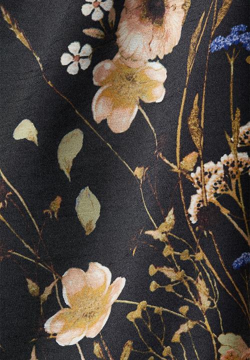H&M - Flared-skirt dress - black floral