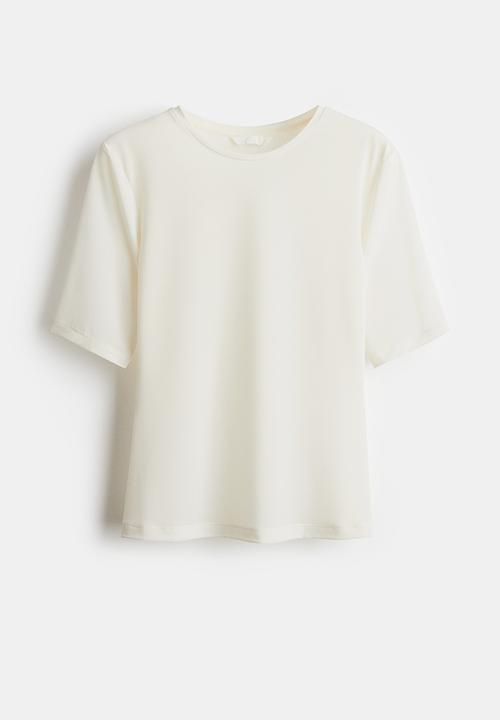 H&M - Fitted t-shirt - cream