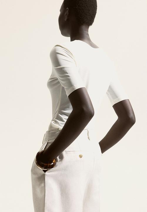 H&M - Fitted t-shirt - cream