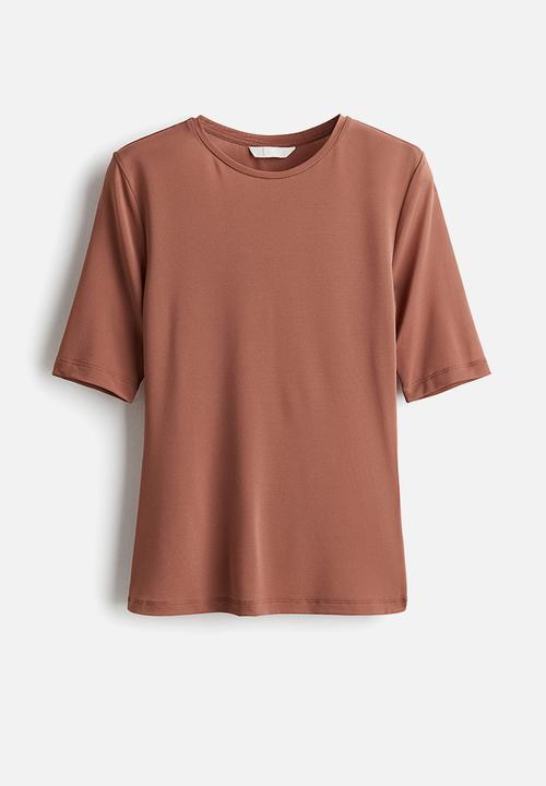 H&M - Fitted t-shirt - dusty brown