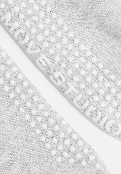 H&M - 2 pack anti-slip yoga socks - black & grey marl