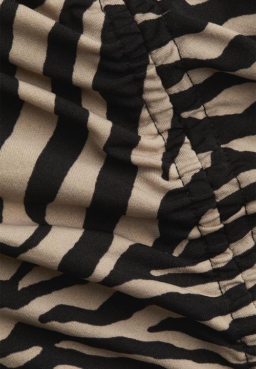 H&M - Draped dress - black zebra print