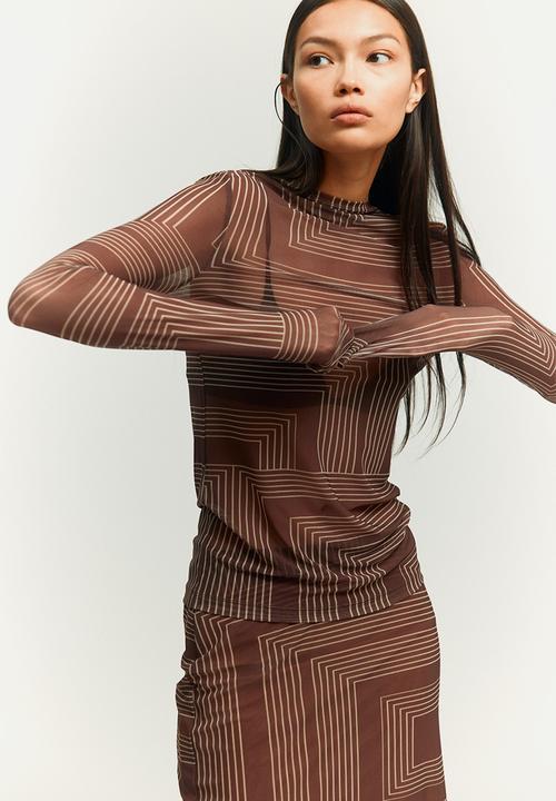 H&M - Mesh skirt - brown patterned