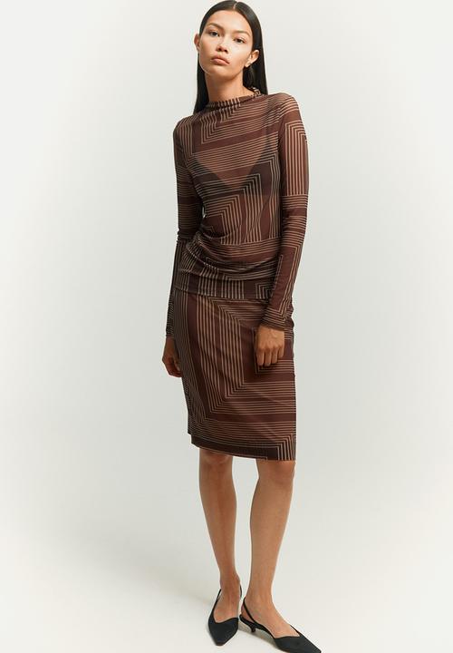 H&M - Mesh skirt - brown patterned