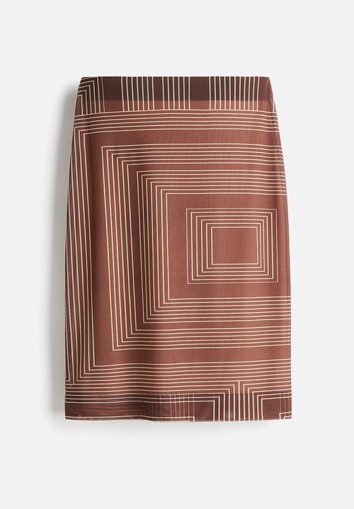 H&M - Mesh skirt - brown patterned