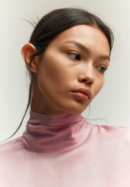 H&M - Scarf-detail blouse - light pink