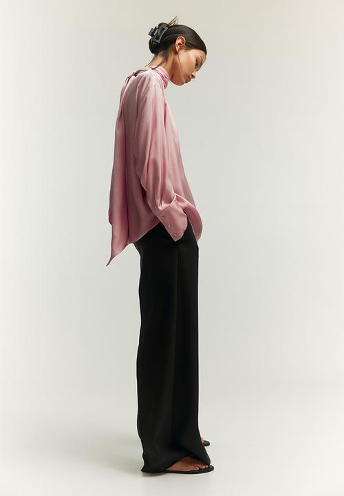 H&M - Scarf-detail blouse - light pink