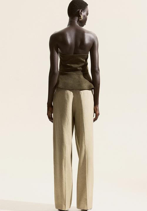 H&M - Bandeau peplum top - dark green