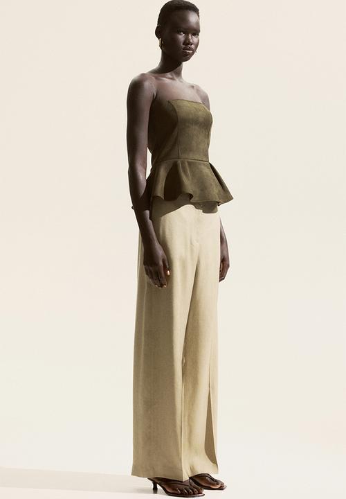H&M - Bandeau peplum top - dark green