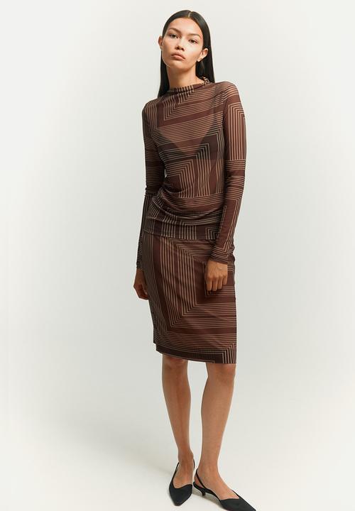 H&M - Mesh top - brown patterned