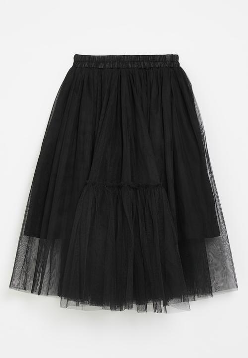 Pop Candy - Gathered detail tulle skirt - black
