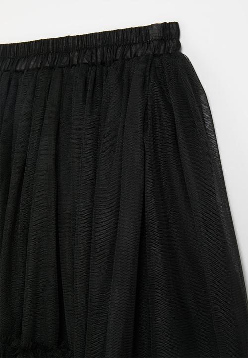 Pop Candy - Gathered detail tulle skirt - black