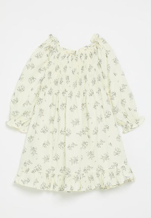 Pop Candy - Long sleeve flared dress - cream